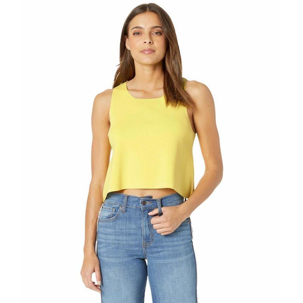 BCBGMAXAZRIA Women's Sleeveless Cropped Sweater Tank Top In Yellow Size XXS $238
